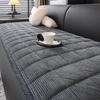 2026 New Thickened Corduroy & Leather Non-Slip Sofa Cushion Cover for Autumn/Winter