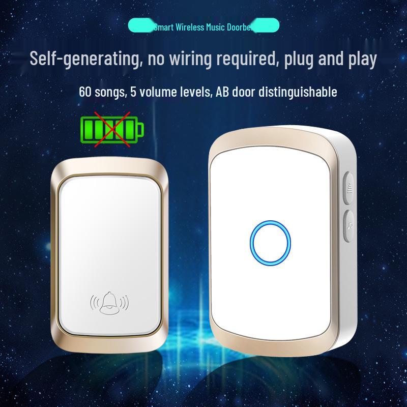 Self-Powered Wireless Doorbell for Home - Ultra-Long Range, One-to-One Remote Caller for Elderly