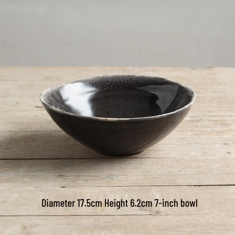 Yijia Retro Ceramic Underglaze Color Bowl: Perfect for Noodles, Congee, Rice, Soup, and Salad.
