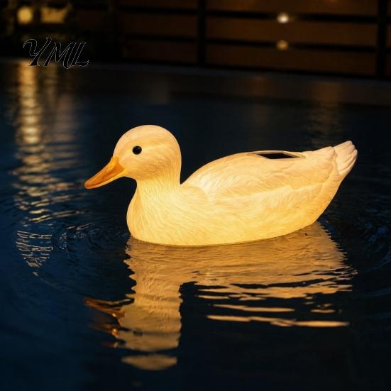 Solar Yard Decor for Walkways Floating Swan Garden Statue with Warm LED Lights, Waterproof Outdoor Pond Romantic Atmosphere Lighting Backyard