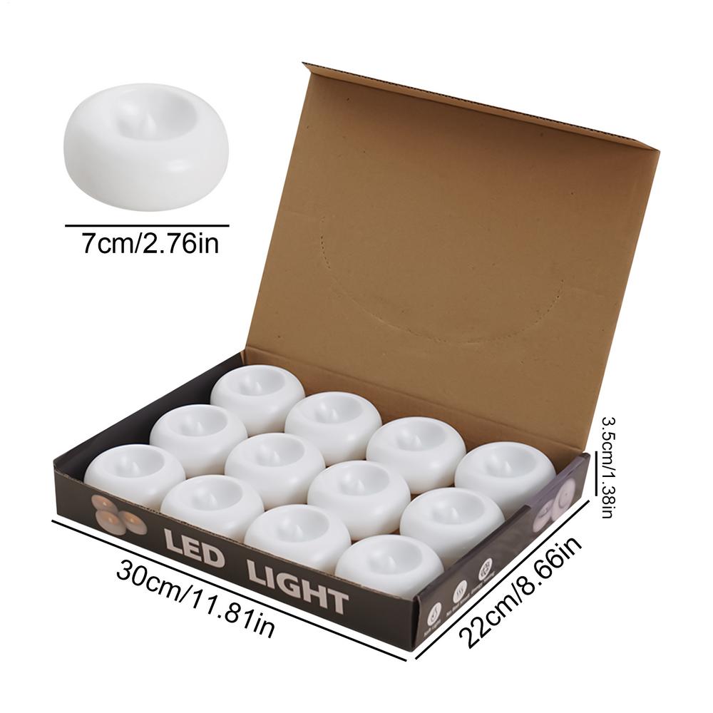 12pcs Floating Candle Lamp Flameless Tea Light Electronic Waterproof LED Light Water Activated For Wedding Party Pool Spa Decor