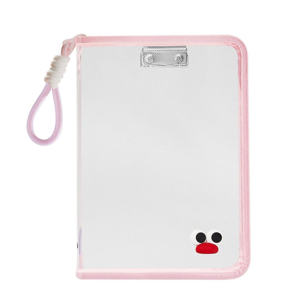 Macaron Transparent A4 Zippered File Bag - Large Capacity, Durable, Waterproof Student Storage