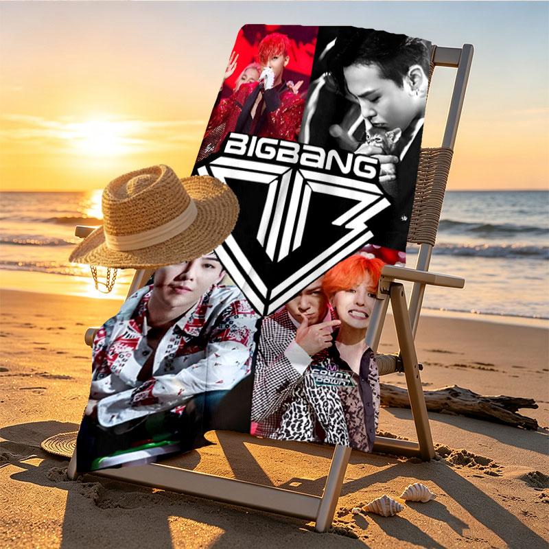 BIGBANG Print Beach Towel Design, Soft, Lightweight. for Home Bathroom, Spa, Pool, Yoga, Surfing, Camping, Gift for Family, Friend