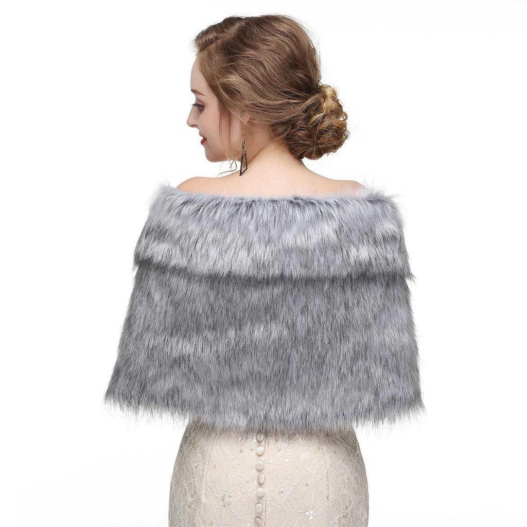 Faux Fur Elegant Fur Gorgeous Shawl for for Furisode Faux Bride [Muzhilun] Shawl, Warm, Thick, Large, Shawl, Women, Kimono, Dress, Fur, Warm, Fur,