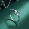 Creative Love Shape S925 Silver Ring for Women's Simple Colorful Zircon Ring Jewelry Anniversary Gift Sterling Silver Jewelry