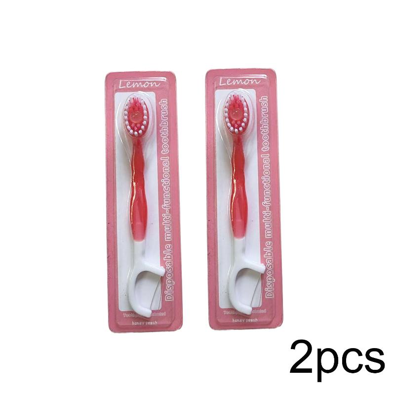 2Pcs Mini Travel Toothbrush With Toothpaste Fresh Breath Disposable Dental Floss Independent Packaging Oral Hygiene Care Tools