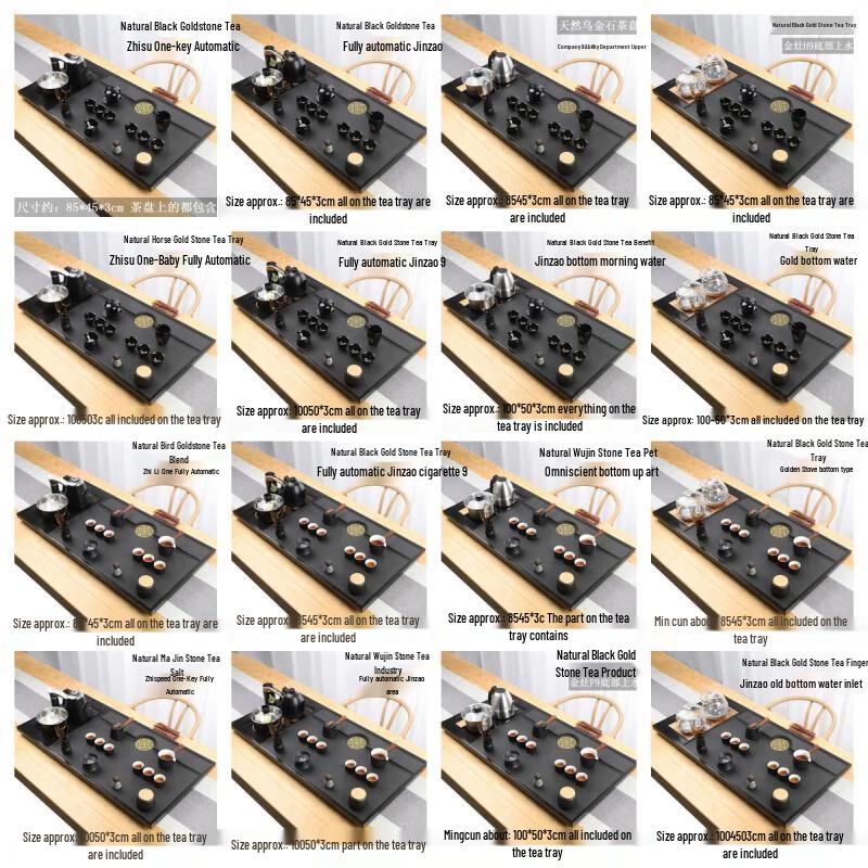 Qianxing Automatic Black Gold Stone Tea Set