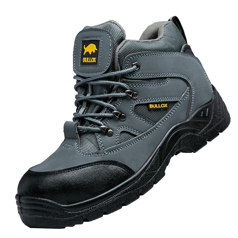 

Newshoes, smash-proof and puncture-proof steel head shoes, men s work shoes, safety shoes, wear-resistant, non-slip, deodorant and breathable Gray; European code 45