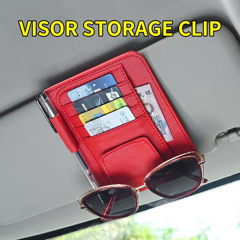 Visera Solar de Coche Organizador de Puntos Bolsillo de Almacenamiento Bolsa Estuche Titular para Tarjeta IC Gafas Pin de Sujeción Guardado Ordenación Accesorios de Coche Auto