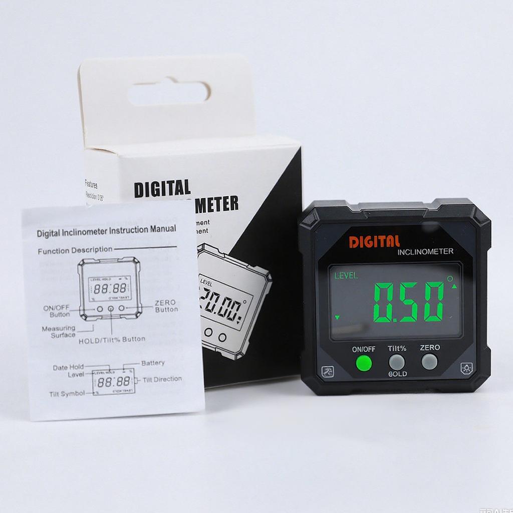 4-Side Magnetic Angle Gauge LED Screen Table Saw Miter Protractor Wear Resist Hanging Level Box Table Saw Miter Protractor