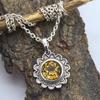 Citrine Gemstone Necklace With Chain 925 Sterling Silver Boho Jewelry, Handmade Jewelry, Anniversary Gift, Party Necklace, Bridesmaid Gift
