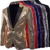 Charm Men's Casual One Button  Fit Suit  Coat Jacket Sequin Party Top