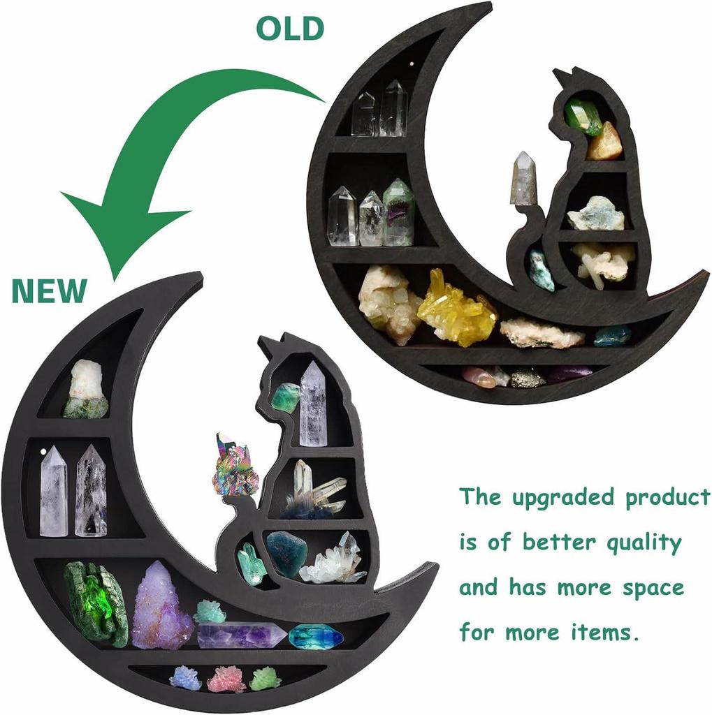 Creative Moon Cat Crystal Storage Rack and Home Decor Ornament