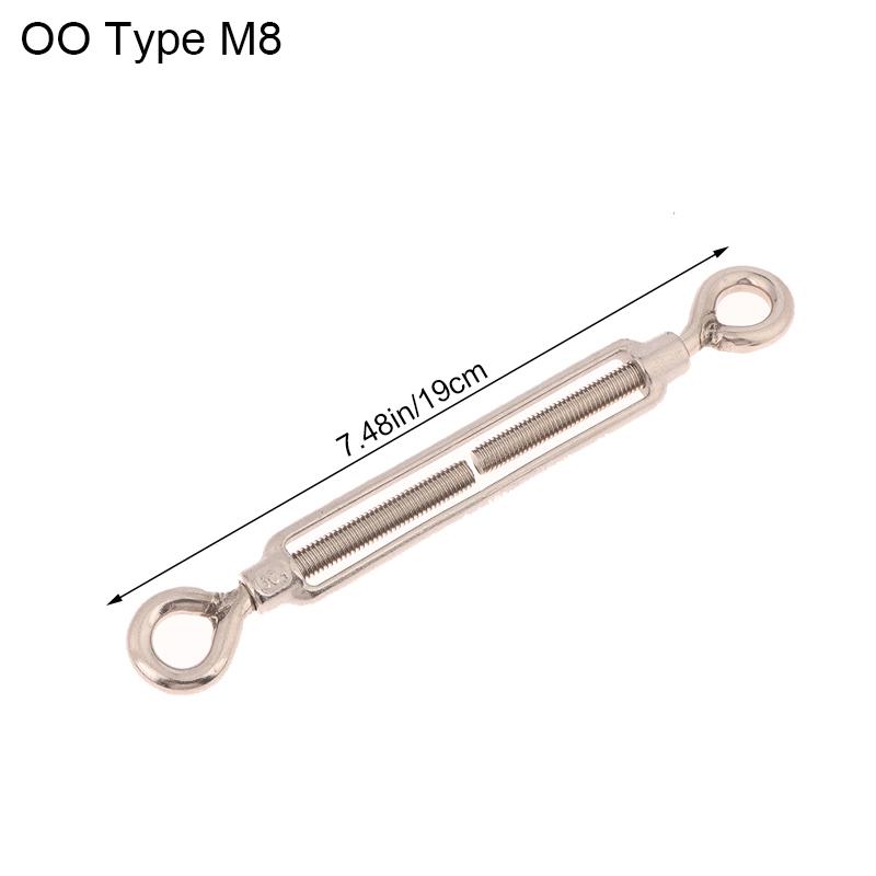 1Pc Oc/Oo/Cc Type M4 M5 M6 M8 Stainless Steel 304 Adjust Chain Rigging Hooks Eye Turnbuckle Wire Rope Tension Device