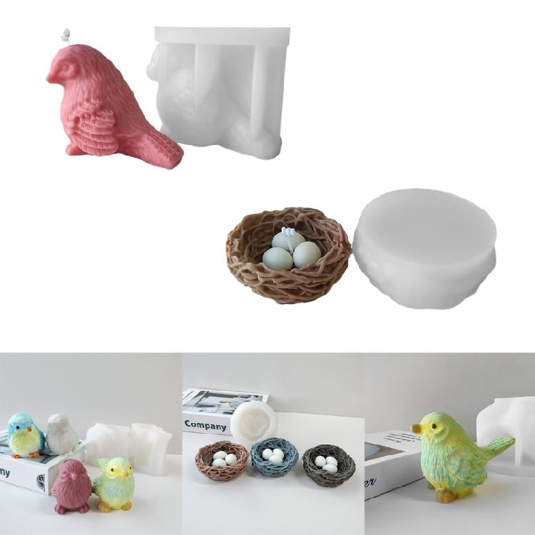 Drop Glue Aromatherapy Gypsum Little Bird Nest Ornaments Pendant Silicone Mold