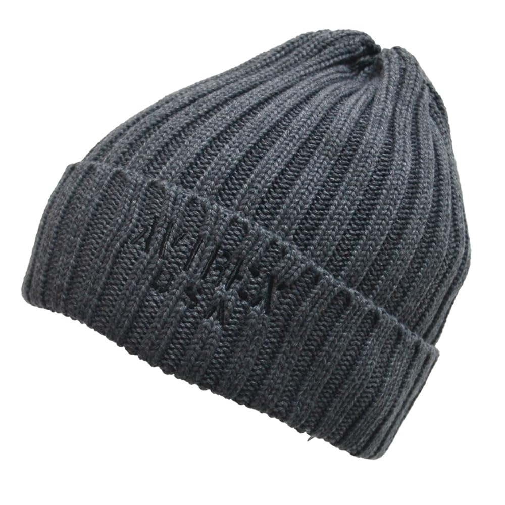 

Avirex Double Knit Hat Watch Cap Logo Embroidery (JP, One Size, 57.0 cm-59.0 cm, Charcoal [Double])