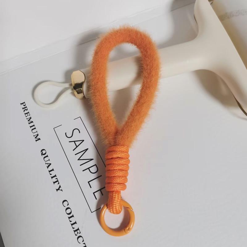 Colorful Plush Phone Wrist Strap Keychain - Anti-Lost Fashion Charm