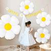 Large Daisy Foil Balloons White Sunflower Inflatable Balloon Baby Shower Wedding Party Decoration Supplies Globos Kids Gifts Toy