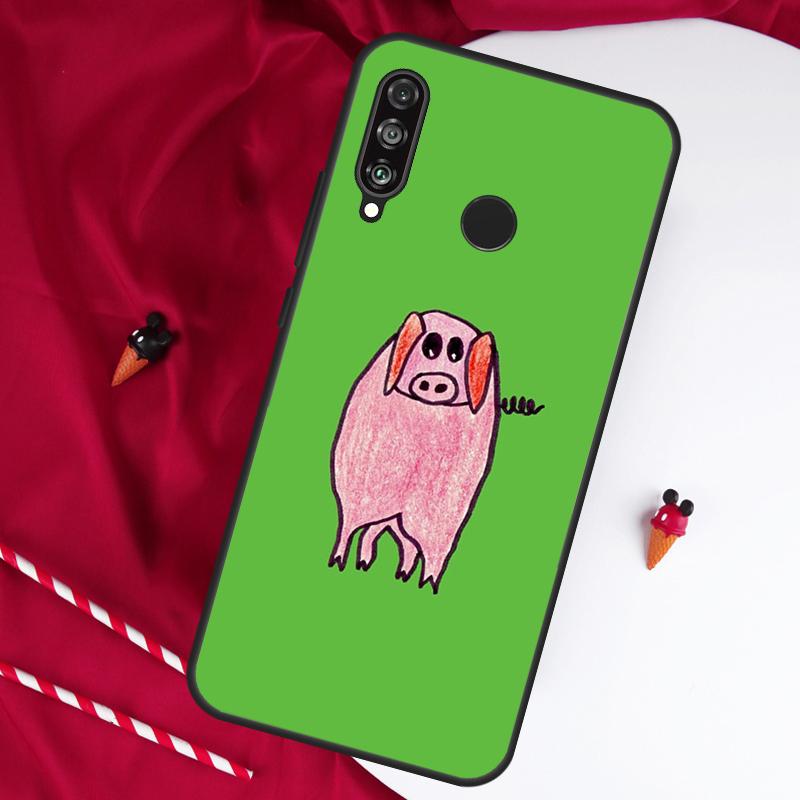 Cartoon Pig For Huawei Nova Y61 Y91 Y90 Y70 Y60 Y72 12s 12i 11i 7i 8i 9 10 SE P60 Pro P30 P40 Lite Case