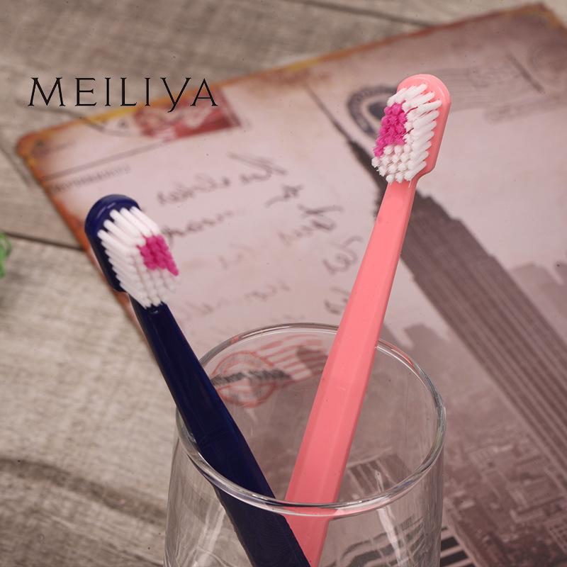 2 pezzi Spazzolino da denti a setole morbide Blu Rosa Cuore Coppia Spazzola Denti Ecologico Adulti Spazzolino da denti Cura dentale Articoli essenziali da viaggio