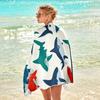 Custom Shark Beach Towel Personalized Name Ocean Animal Microfiber Bath Towels Soft Quick Dry Swimming Pool Lounger All Season