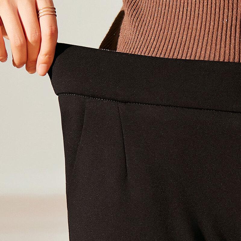 Pasite Women's Autumn/Winter Fleece-Lined Thermal Casual Pants