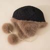 Windproof Faux Fur Beanie Thickened Ear Protection Hat Fashion Winter Hat  Daily Wear