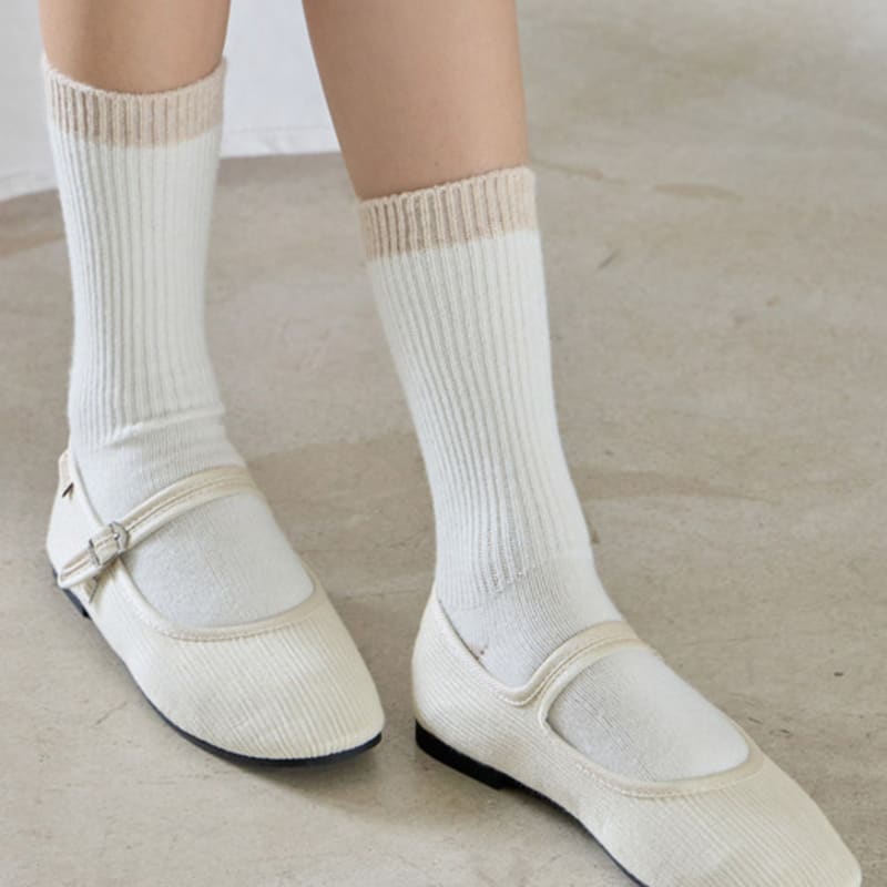 Biarritz Socks [3SET] Sand Color Combination Cashmere Wool Socks 10 Colors