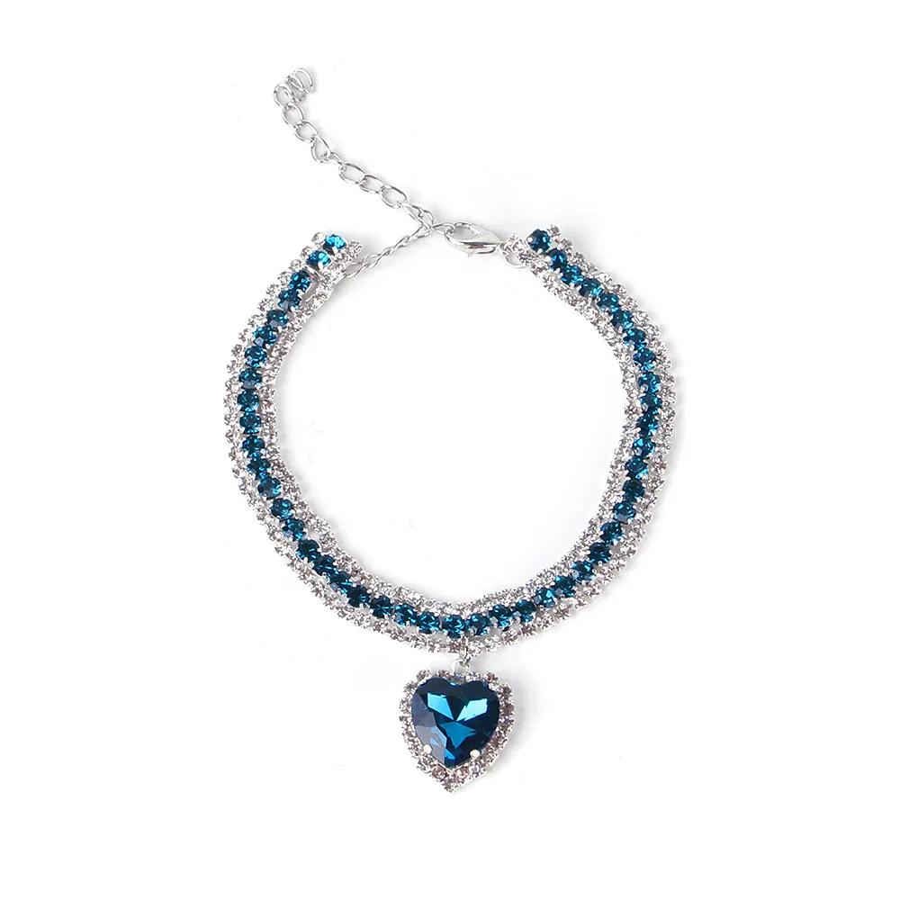 Cute Cat Collar Beauty Rhinestones Love Puppy Pet Dog Cat Necklace Cat Collar Accessories for Kitten Cat Diamond Collar Necklace