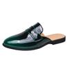 2024 New Fashion Trends Mens Leather Fashion Half Slipper Summer Men Loafers Flats Slippers for Outdoor Men's Lightweight Shoes