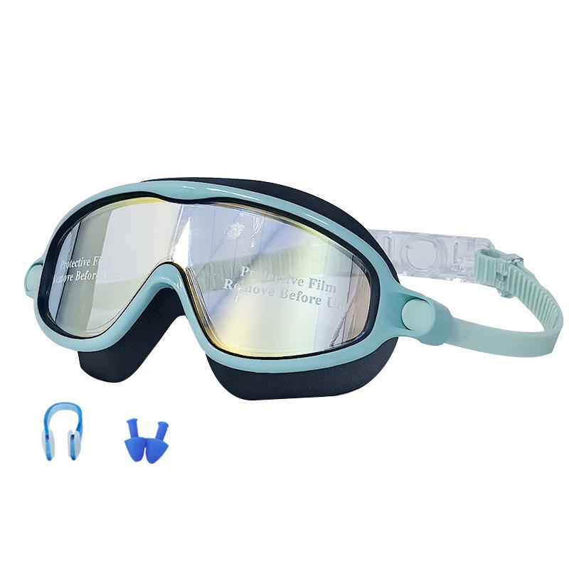 High-Definition, Anti-Fog, Waterproof Swimming Goggles with Earplugs for Adults
