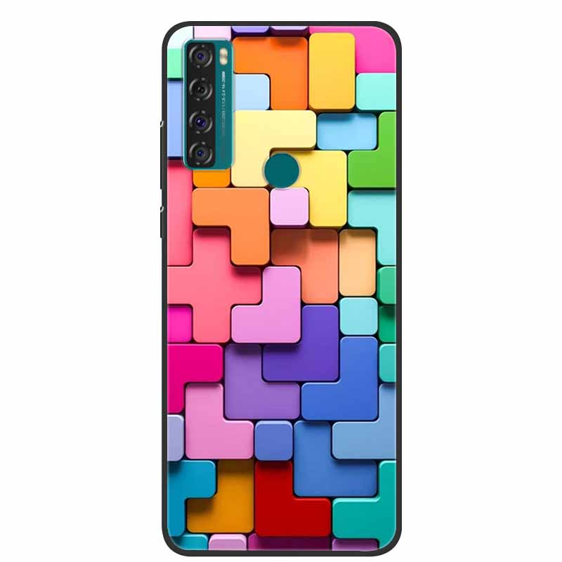 For TCL 20 SE Case Luxury Silicone TPU Soft Cover Phone Case For TCL 20 SE T671H Cartoon Funda Colourful Capa Shockproof Coque