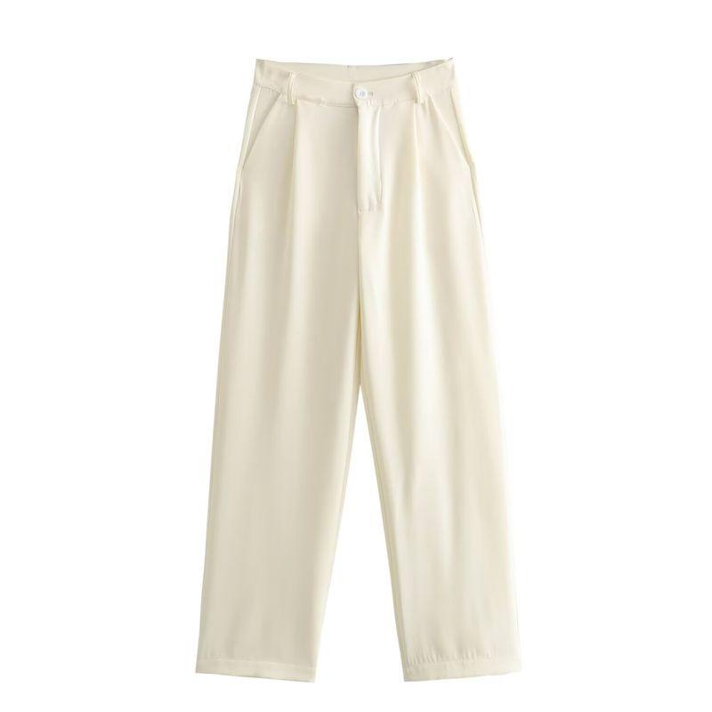 Spring New Women Clothes European and American Commuter off-Shoulder Tube Top off-Shoulder Top High Waist Straight Casual Pants