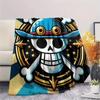 1PC One Piece Straw Hat Pirates Patterned Flannel Blanket Suitable For All Seasons For Home Decor Warmth And Comfort Gifts Holiday Present