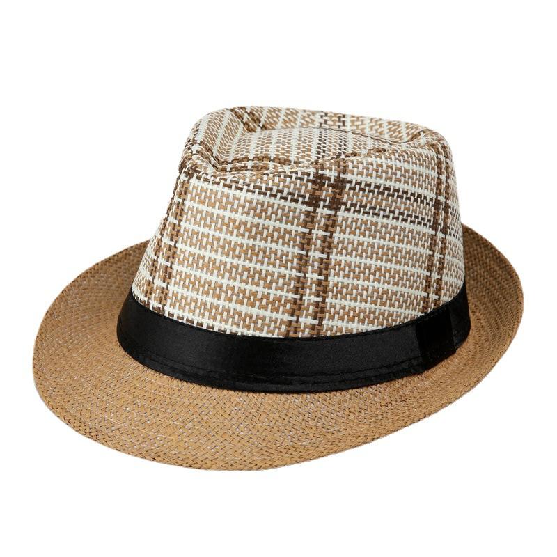 Summer Men'S Hat Jazz Hat Shade Men'S Straw Hat In The Elderly Sun Protection Hat Beach Hat British Top Hat