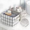 Cotton and Linen Fabric Miscellaneous Folding Storage Basket Suitable for Home Bedroom and Closet Storage