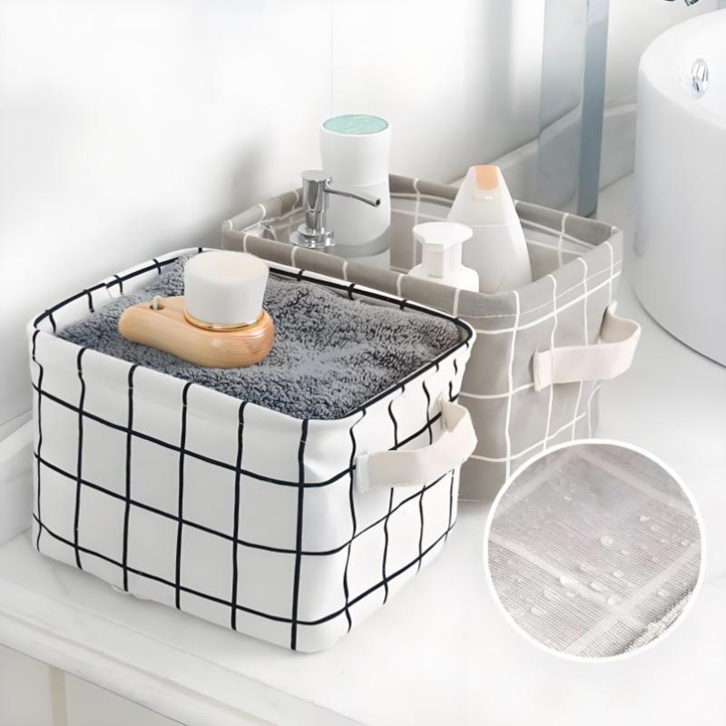Cotton and Linen Fabric Miscellaneous Folding Storage Basket Suitable for Home Bedroom and Closet Storage
