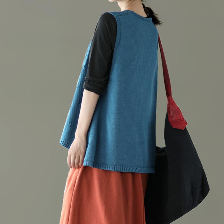 Einfarbige Strickweste Damen Herbst Aushöhlen Kapuzenweste Haken Blume Strickpullover V-Ausschnitt Lockere Freizeitweste Damen