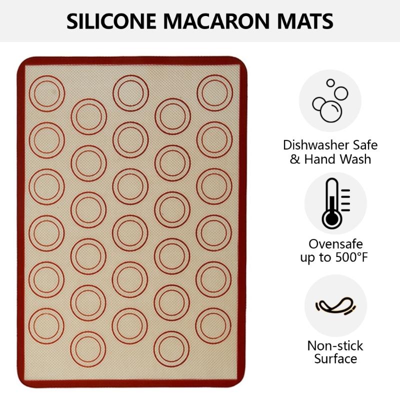 Multifunctional Macaroons Silicone Mats Practical Macaroons Tray Oven Baking Mats for Cake Cookie Pastries Oven Baking X3UC