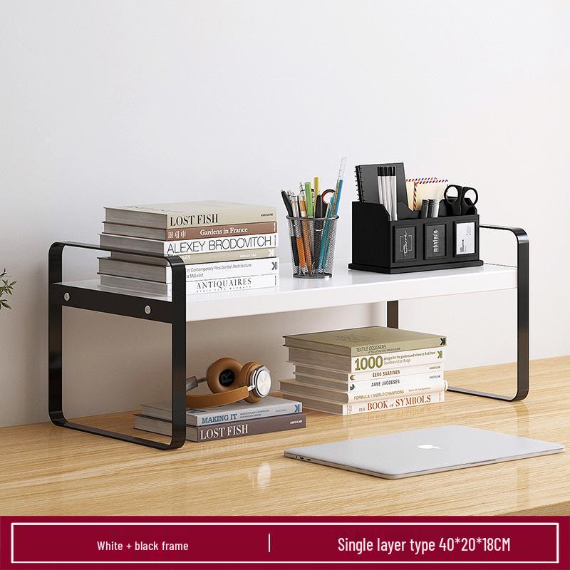 Wrought Iron Desktop Bookshelf for Bedroom, Living Room, or Office - Small, Simple Tabletop Organizer