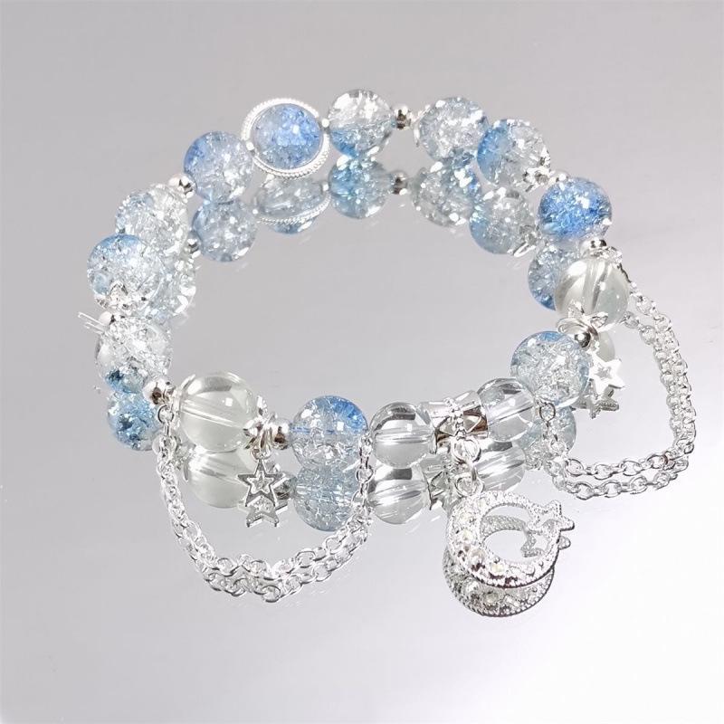 Colorful Crystal Beaded Fishtail Bracelet: Sweet, Fairy-Inspired Gift for Best Friend or Girlfriend - Perfect for May Day Outings