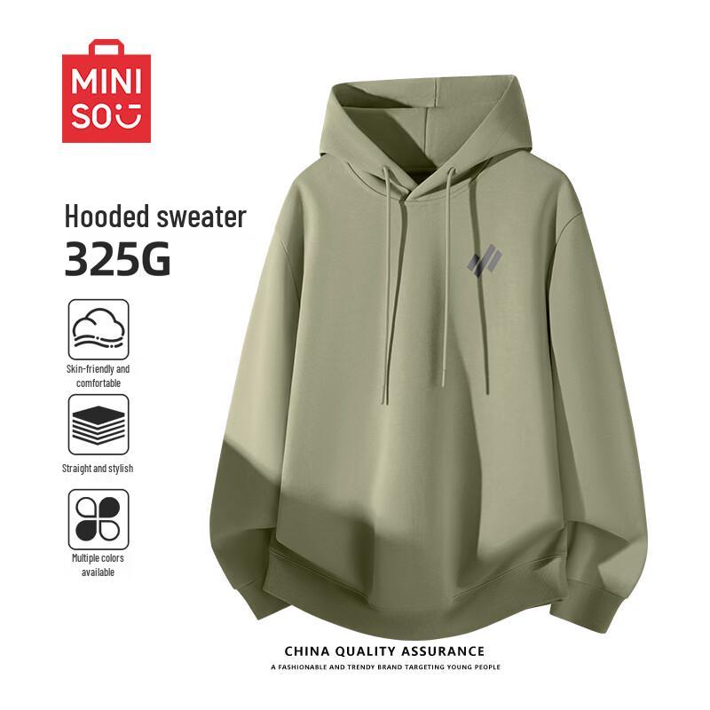 MINISO Men's Heavyweight Oversized Hooded Pullover Hoodie