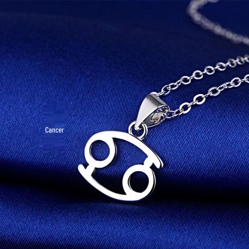 Korean Style Glossy Constellation Pendant Necklace for Women - Simple and Fashionable Clavicle Chain Jewelry.