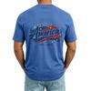 Men V Neck Short Sleeve T Shirt with Printed Pocket Relaxed Fit Lightweight Casual Top for Daily Wear