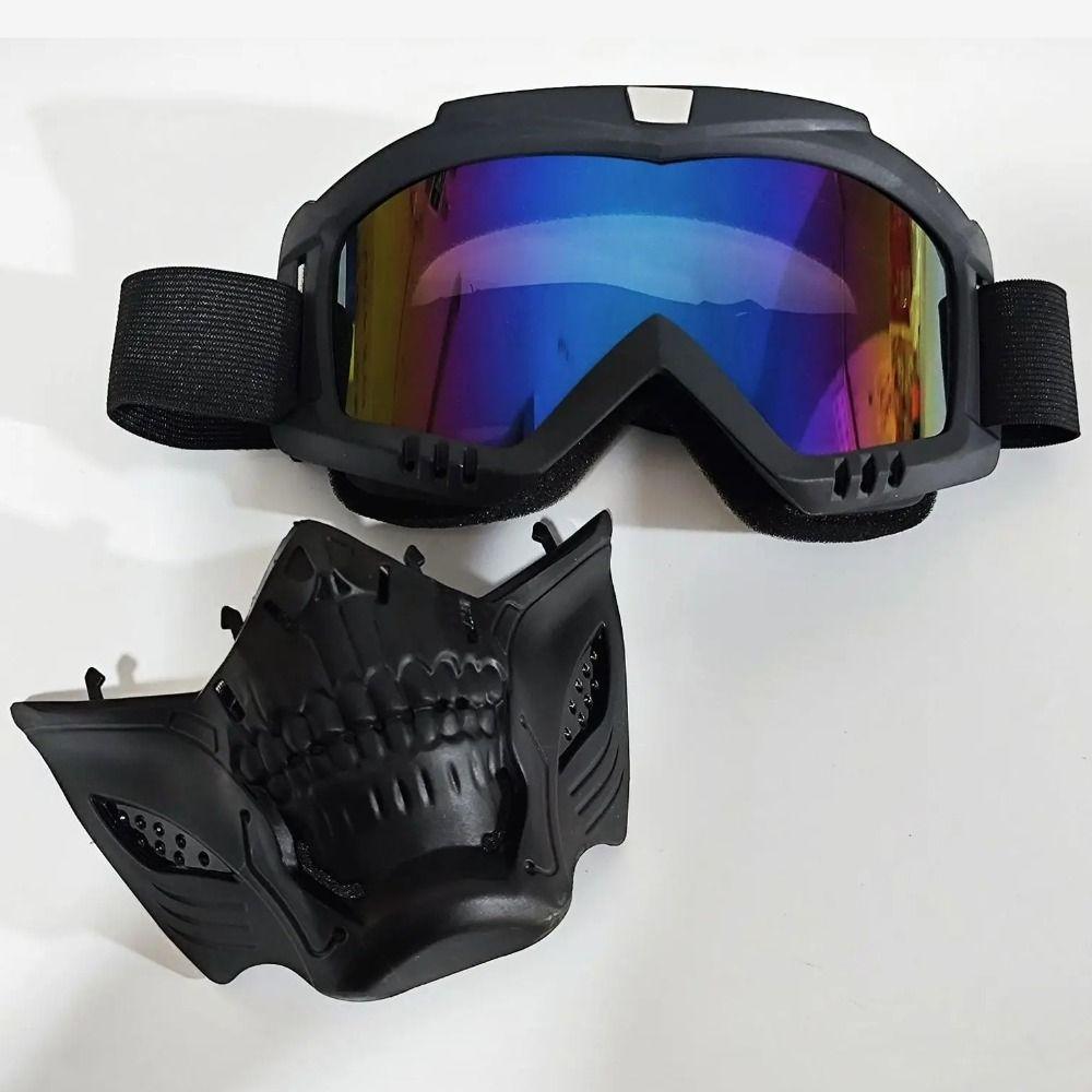 Mouth Filter Skull Head Motorcycle Goggles Head-mounted Motocross Skulls Mask  Survival