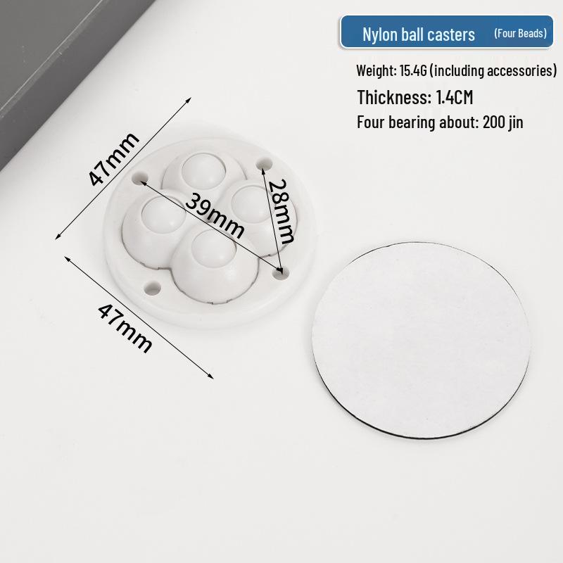 Cicha Samoprzylepna Podstawa Mobilna: Uniwersalne kółko bez wiercenia z pogrubionym łożyskiem kulkowym do użytku domowego