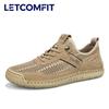 LETCOMFIT Summer Men's Mesh Shoes Fashion Soft Male Sport Sandals Outdoor Breathable Anti Slip Travel Hiking Sandals Size 46