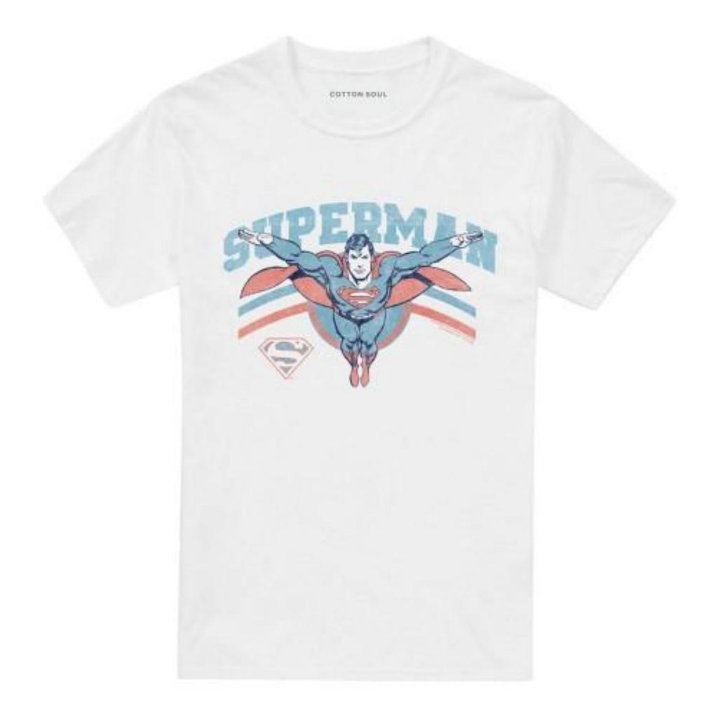 SUPERMAN Unisex Adult Flying Stripes T-Shirt