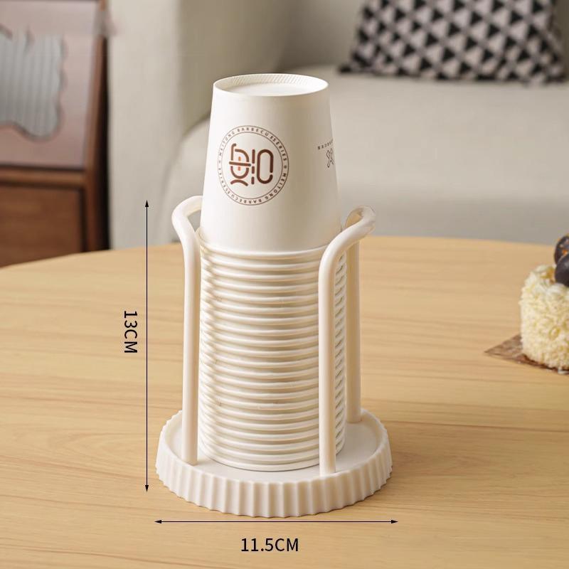 

Household Disposable Paper Cup Holder Kitchen Paper Cup Holder Multifunctional Desktop Cup Storage Rack Coffee Cup Holder Home бежевый