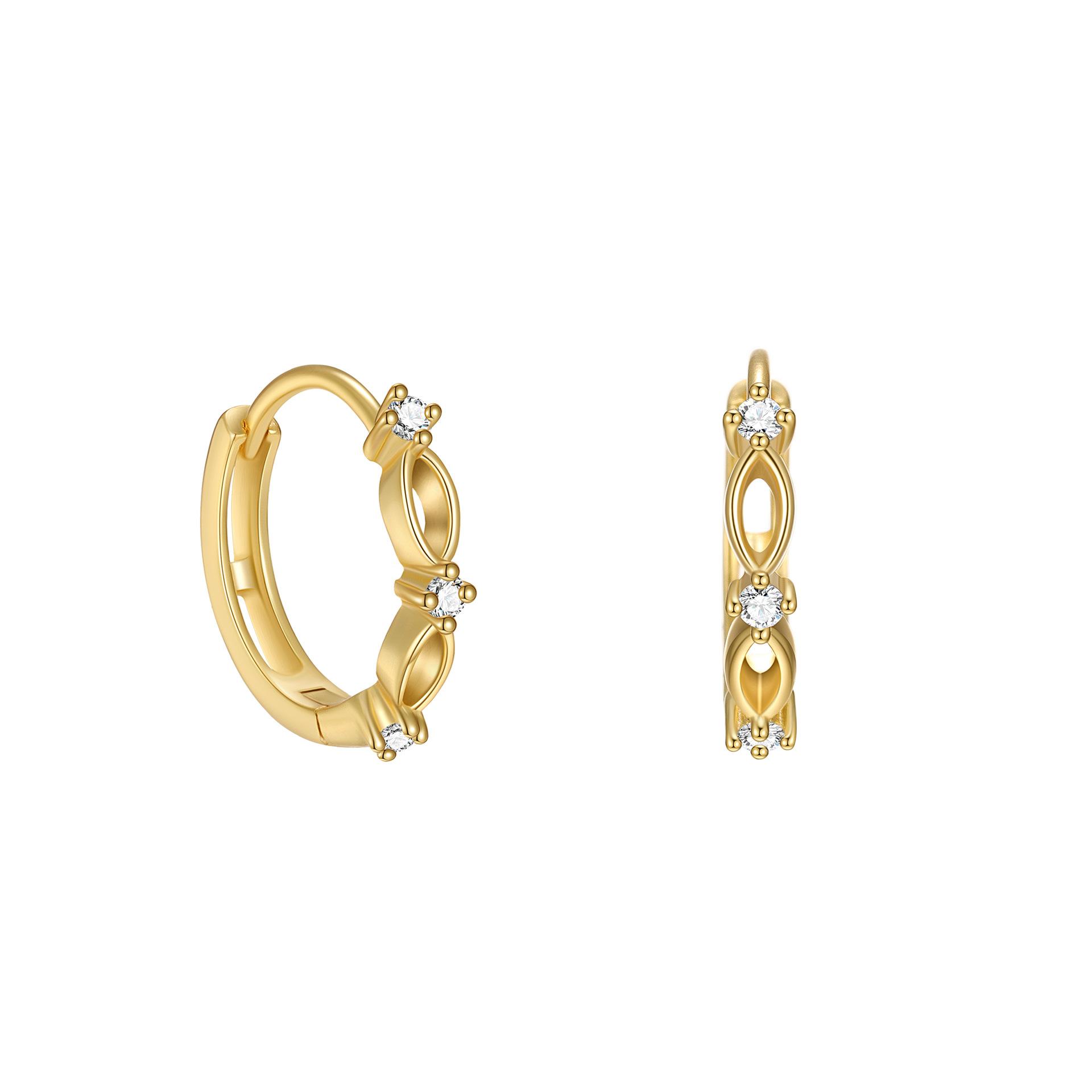 

Micro Inlaid Zircon Hollow Geometric Circles Earrings 925 Sterling Silver For Women Fine Jewelry